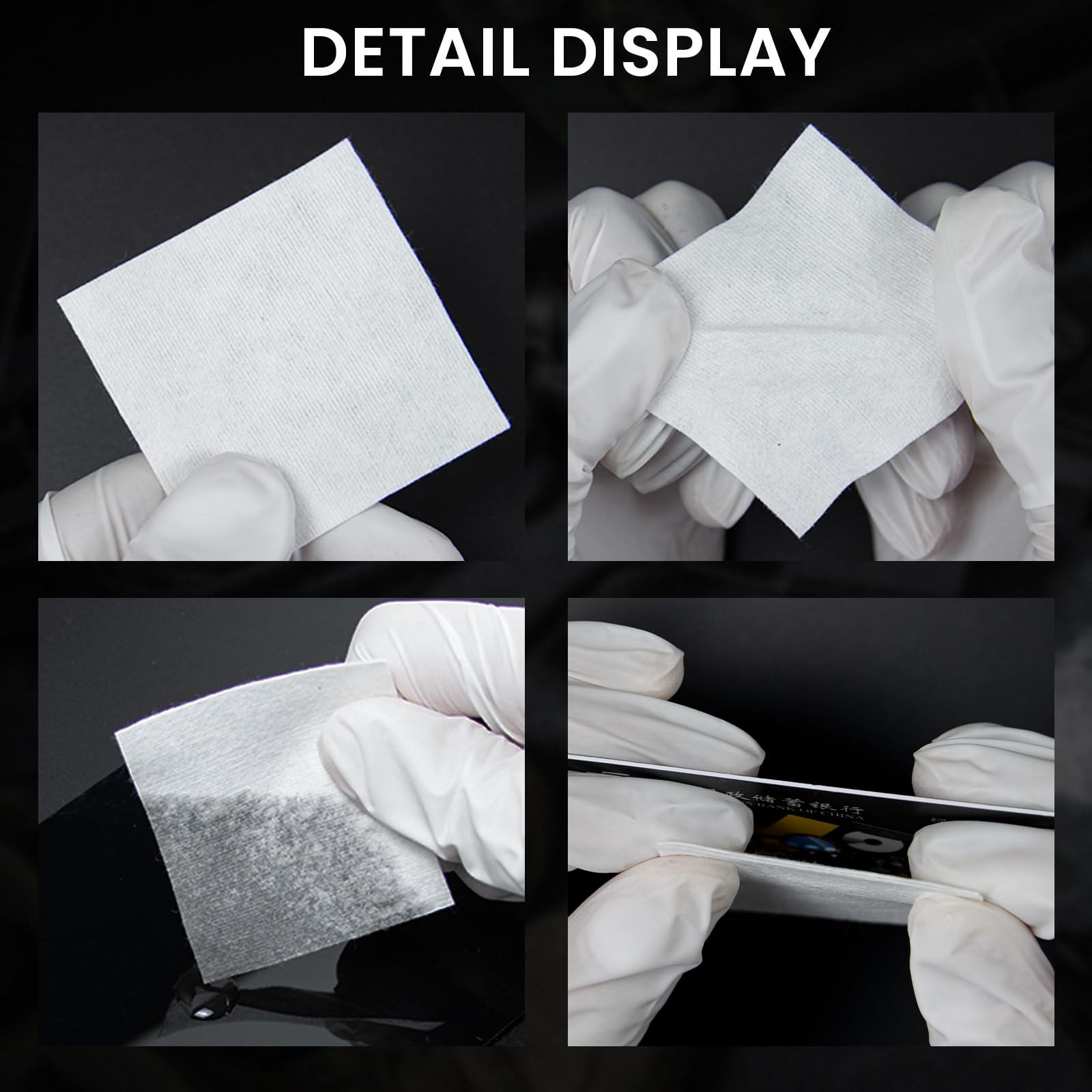 Guntechkit 3'' Lint-Free Gun Cleaning Patches More Cotton Contain, Highly Absorbent Gun Cloth for .25 to 10/12 Ga, Firearms Cleaning Supplies (480 PCS)