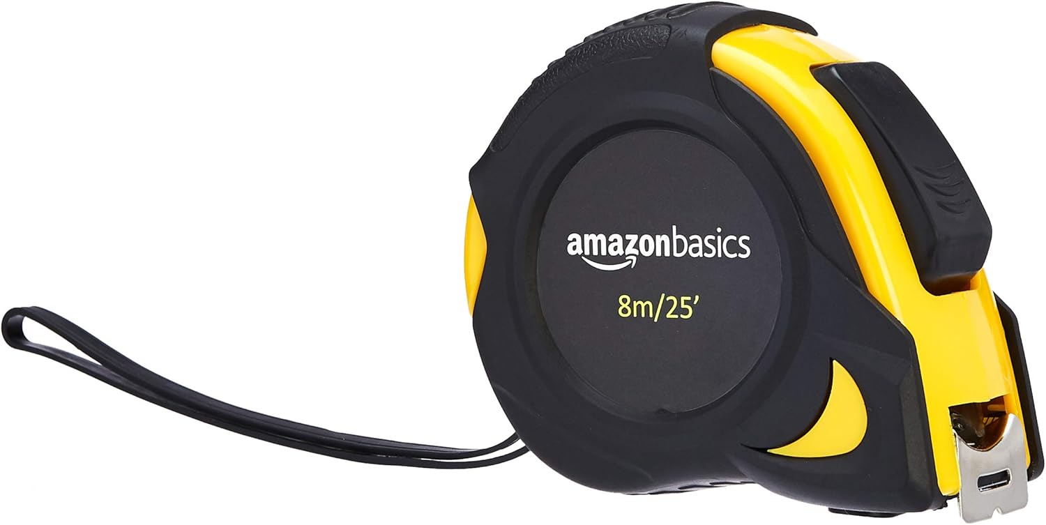  Basics Self-Locking Tape Measure - 25-Feet (8-Meters), Inch/Metric Scale, MID Accuracy, 2-Pack - - 
