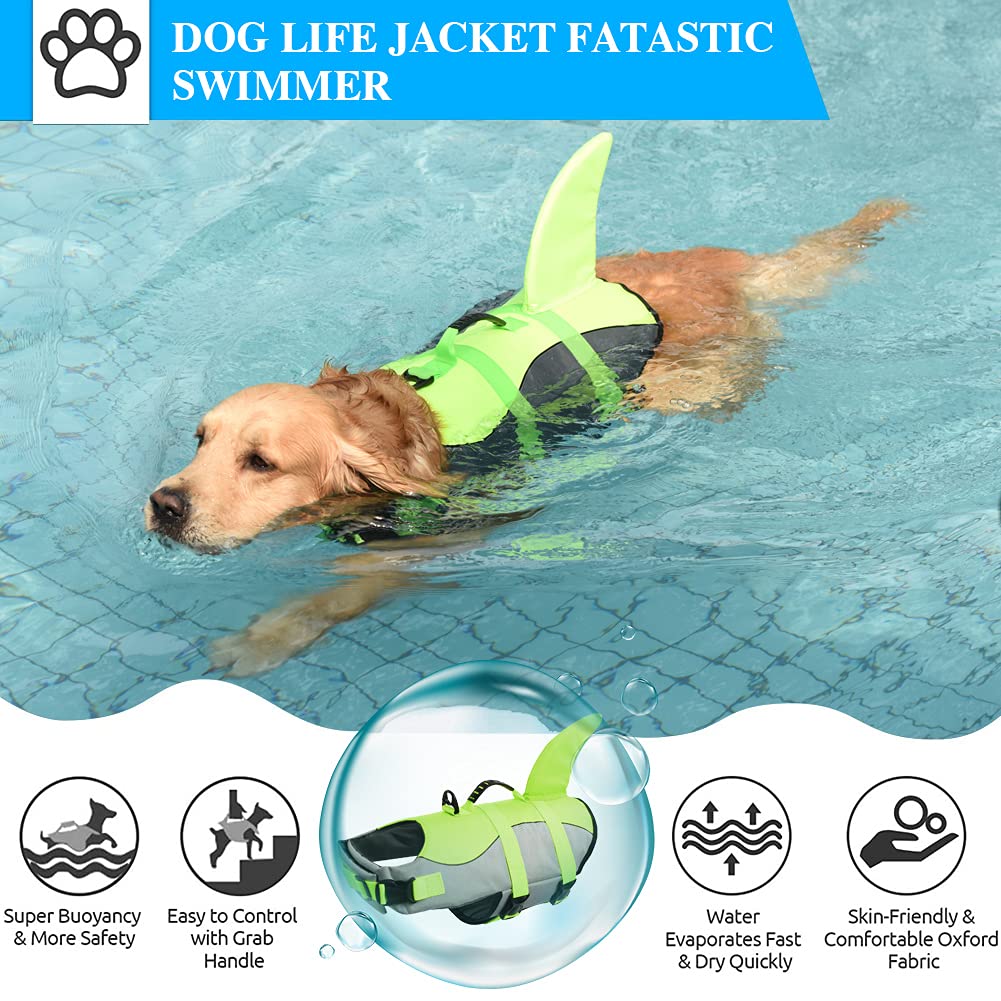 Gilet de sauvetage réglable pour chien requin avec poignée de sauvetage
