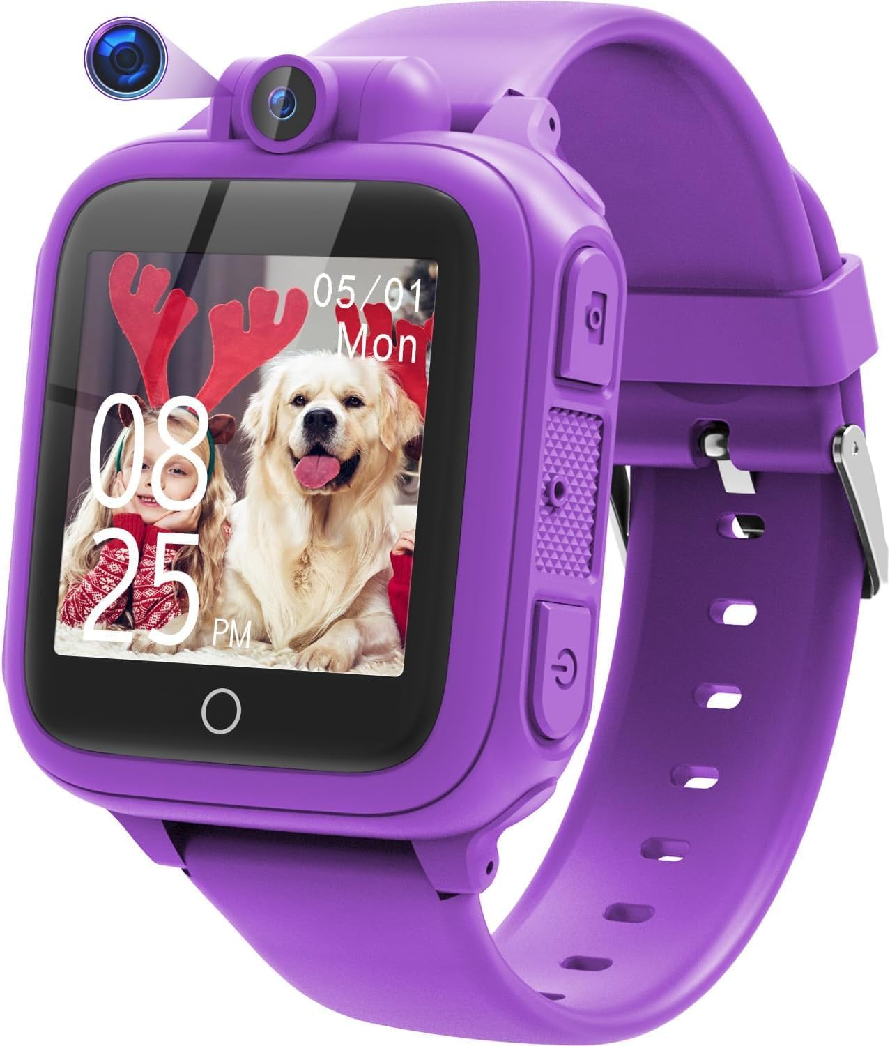 Awatty Kids Smart Watch for Boys Girls, Fashion Smartwatches for 5-12 Year Olds Children, Birthday Gift Toy for Kids, Digital Watch with 14 Puzzle Games (Purple, S)