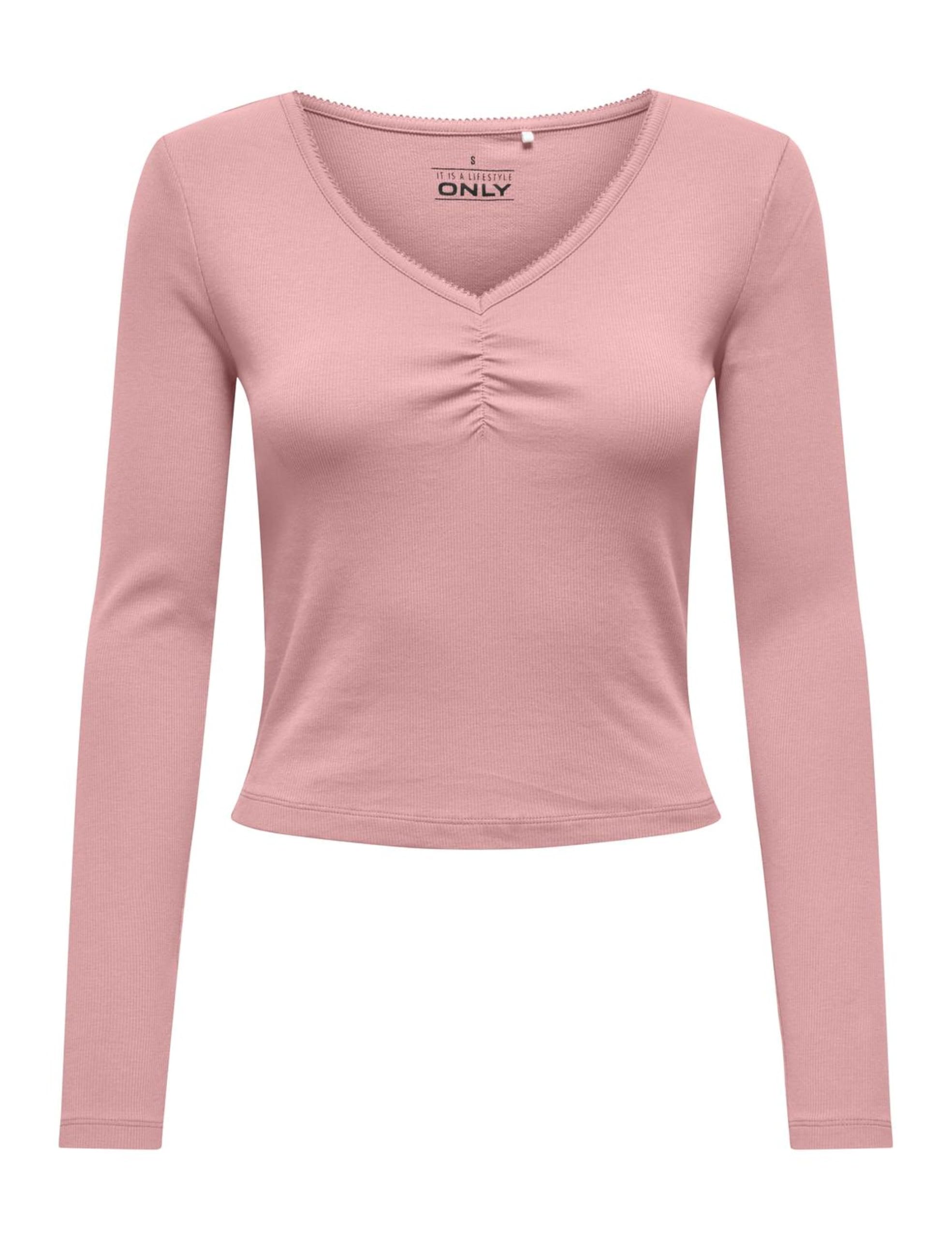 ONLY Damen Onlbetty Life L/S Scallop V-Neck Cc JRS