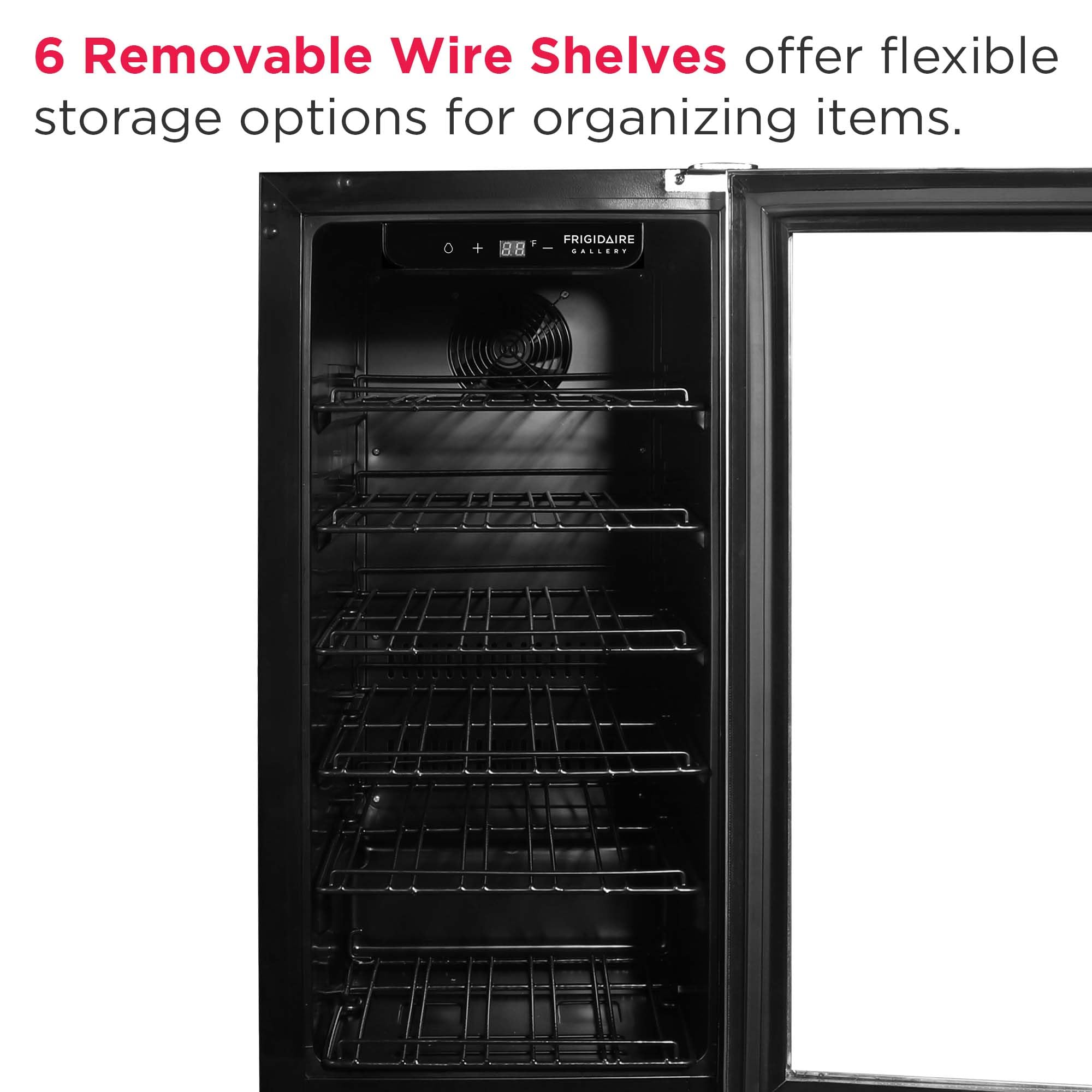 Frigidaire Gallery, 22.5" Wide Beverage Cooler, 30-Bottles Stainless Steel, With Lock, Tempered Glass Door, Frost Free, Glass Door, Stainless Steel, Built-In on Fridge.com - View 6