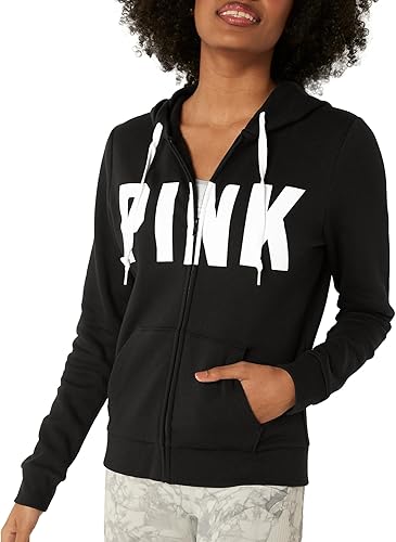 Victoria's Secret Sudadera con cremallera completa con logotipo rosa para mujer (XS-XXL)