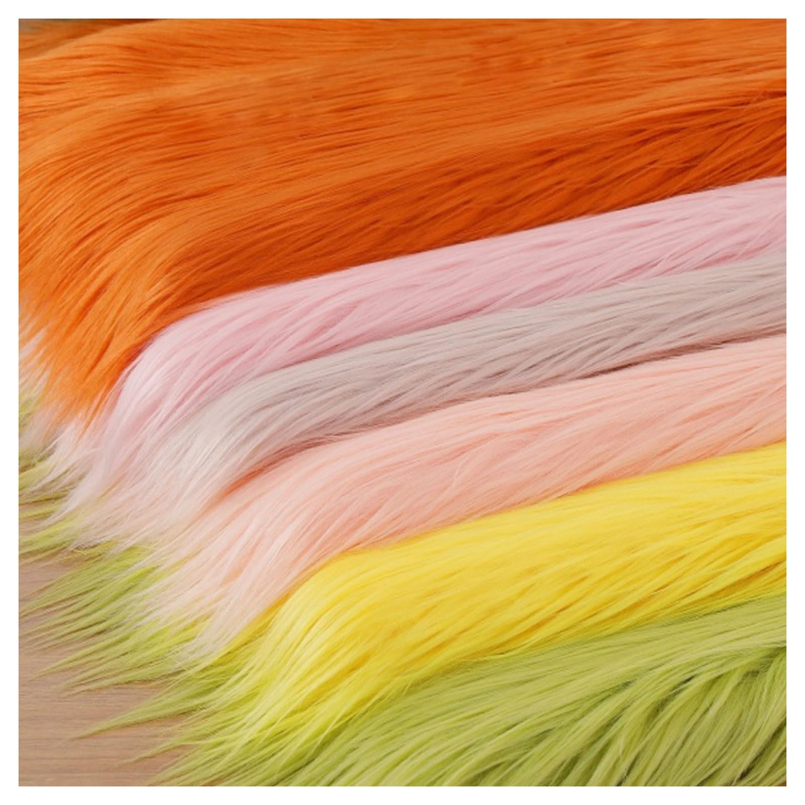 Long Pile Fun Faux Fur Fabric Material, 68 Colors Available, Shaggy Plush Fluffy and Smooth Fuzzy Long Haired Faux Fur Fabric, for Fursuit, Cosplay, Costume, Craft Supply, Decoration, 50x170cm (Color