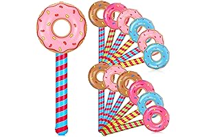 12 Pcs Inflatable Donut Lollipops Candy Pool Party Decorations Favors (Donut Lollipop)