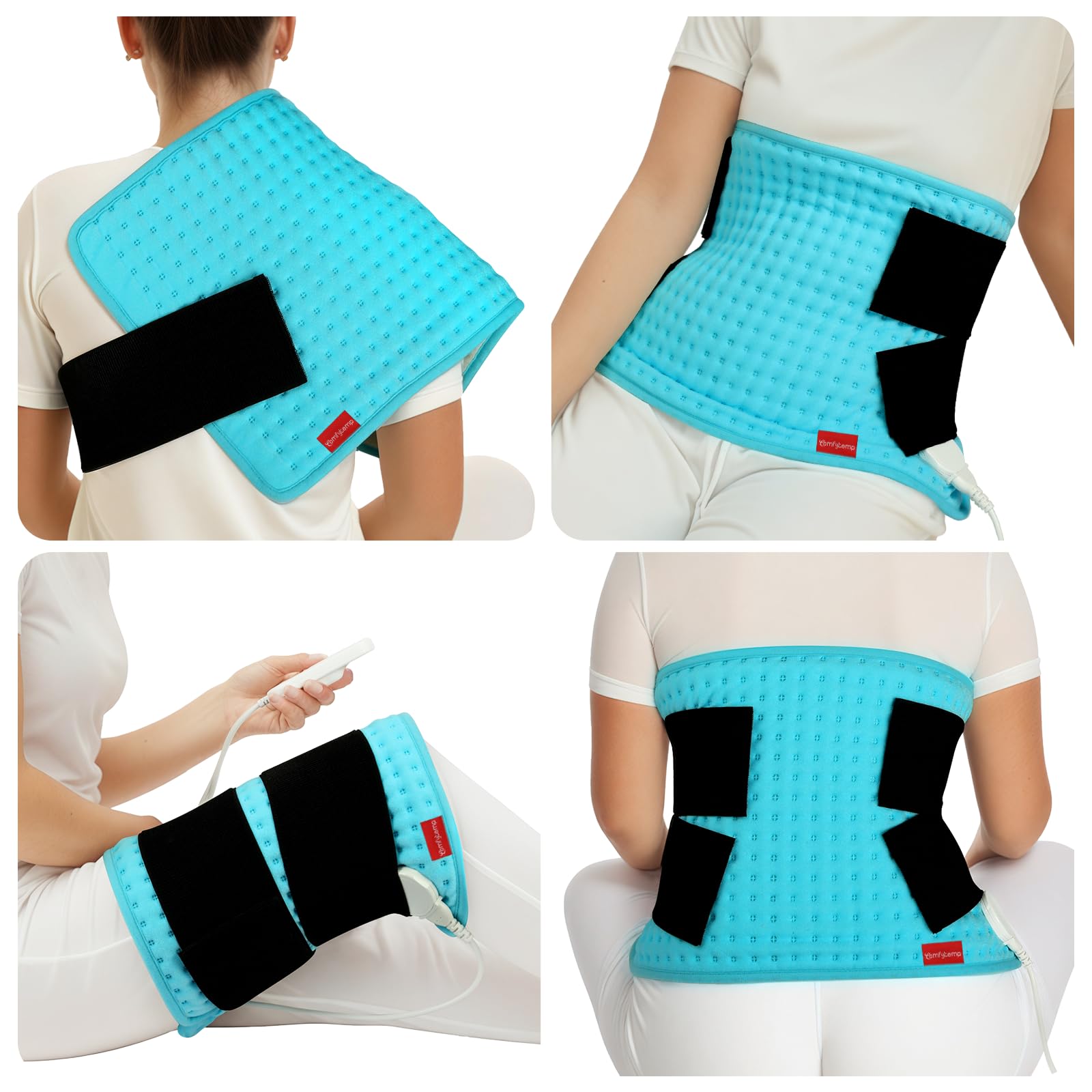 Comfytemp 9 Wärmestufen Heizkissen mit 1-9h Abschaltautomatik,31 x 61cm Wärmekissen mit 2 Klettband, Tragbar Wärme für Rücken Schulter Bein Arm,Waschbare Heizdecke mit 2,7 m Kabel