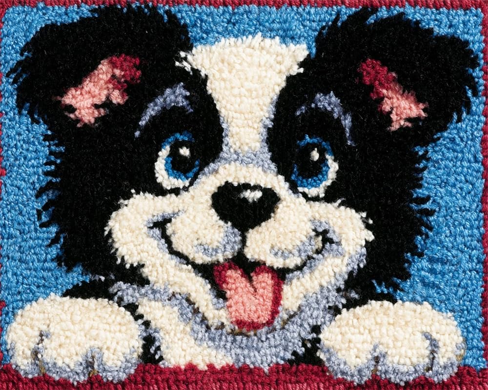 FWRTYCB Latch Hook Kits Rug Cute Smiling Dog