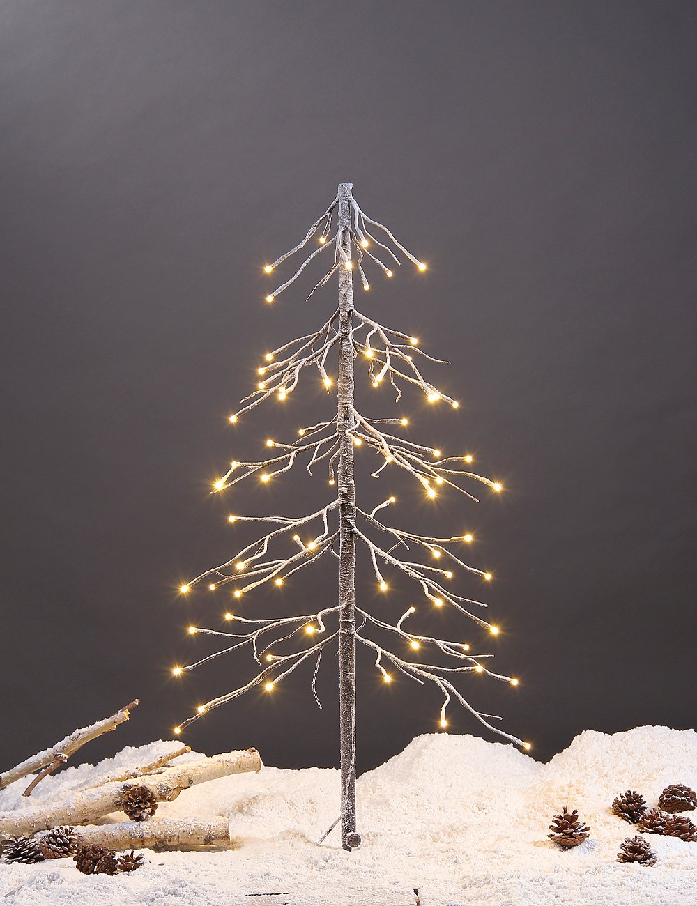 Lightshare 3 Feet 72L LED Fir Snow Tree,Home/Festival/Party/Christmas,Indoor and Outdoor Use,Warm White