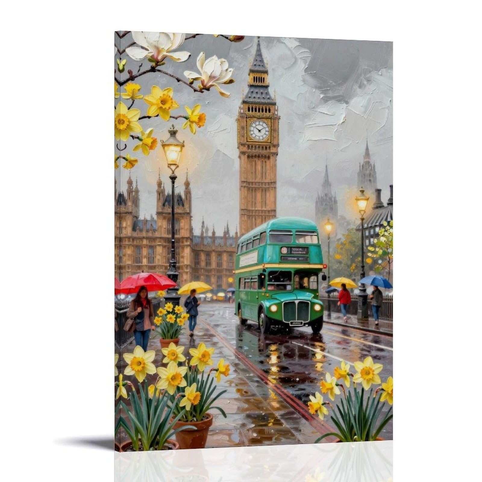 HUERYRYHY Beautiful London 04 Poster Wall Art Canvas Vintage Aesthetic Painting Decor for Rooms 08x12inch Frame-style