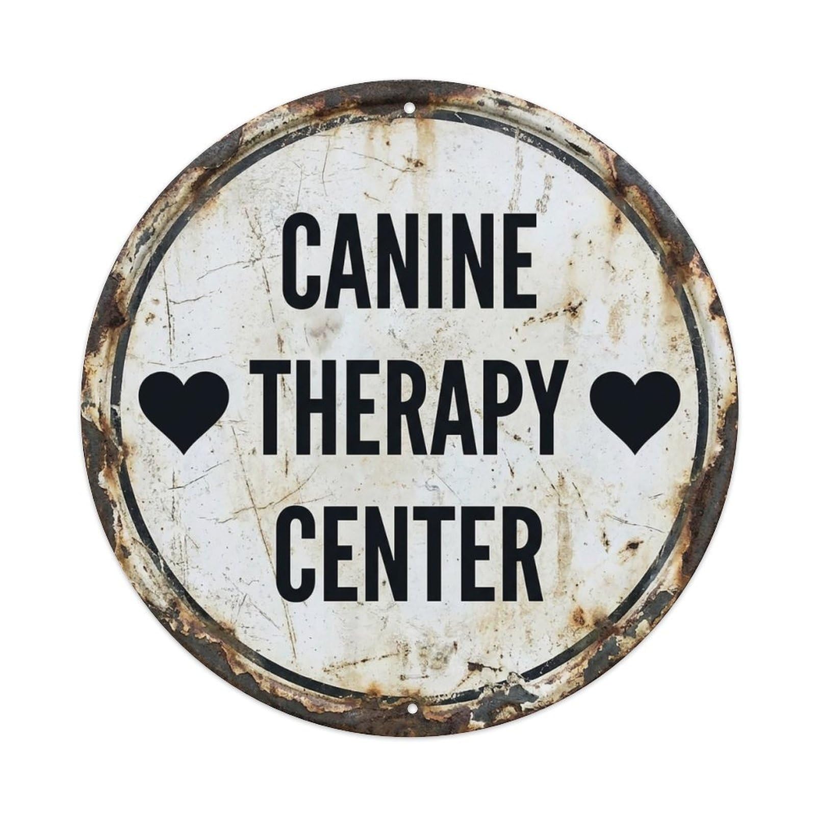 Vintage Canine Therapy Center Decor Vintage Metal Tin Sign Plaque Wall Decor for Cafe, Club Bar, Office, Garden Metal Poster 8x8Inch