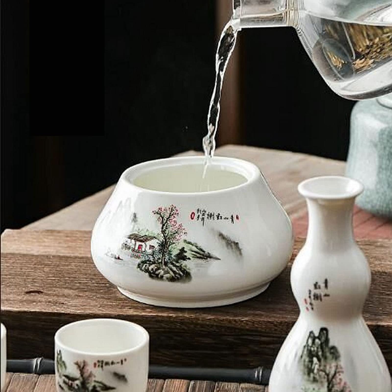 ODYO Tasse à saké Traditionnelle, Verres à vin en céramique, Service à saké en céramique, vin Chaud en Hiver et vin de Glace en été