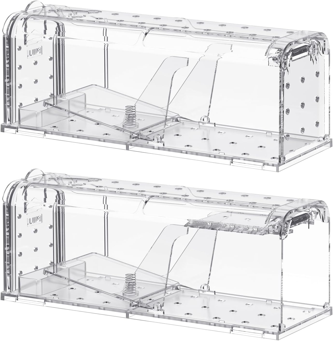 2 Pack Humane Mouse Traps for Indoors Outdoors, Live Release Mice Catch Cage, Reusable Rodent Mice Trap, Effective Outside Rat Traps Kids/Pets Safe, Washable and Sensitive Rodent Catcher