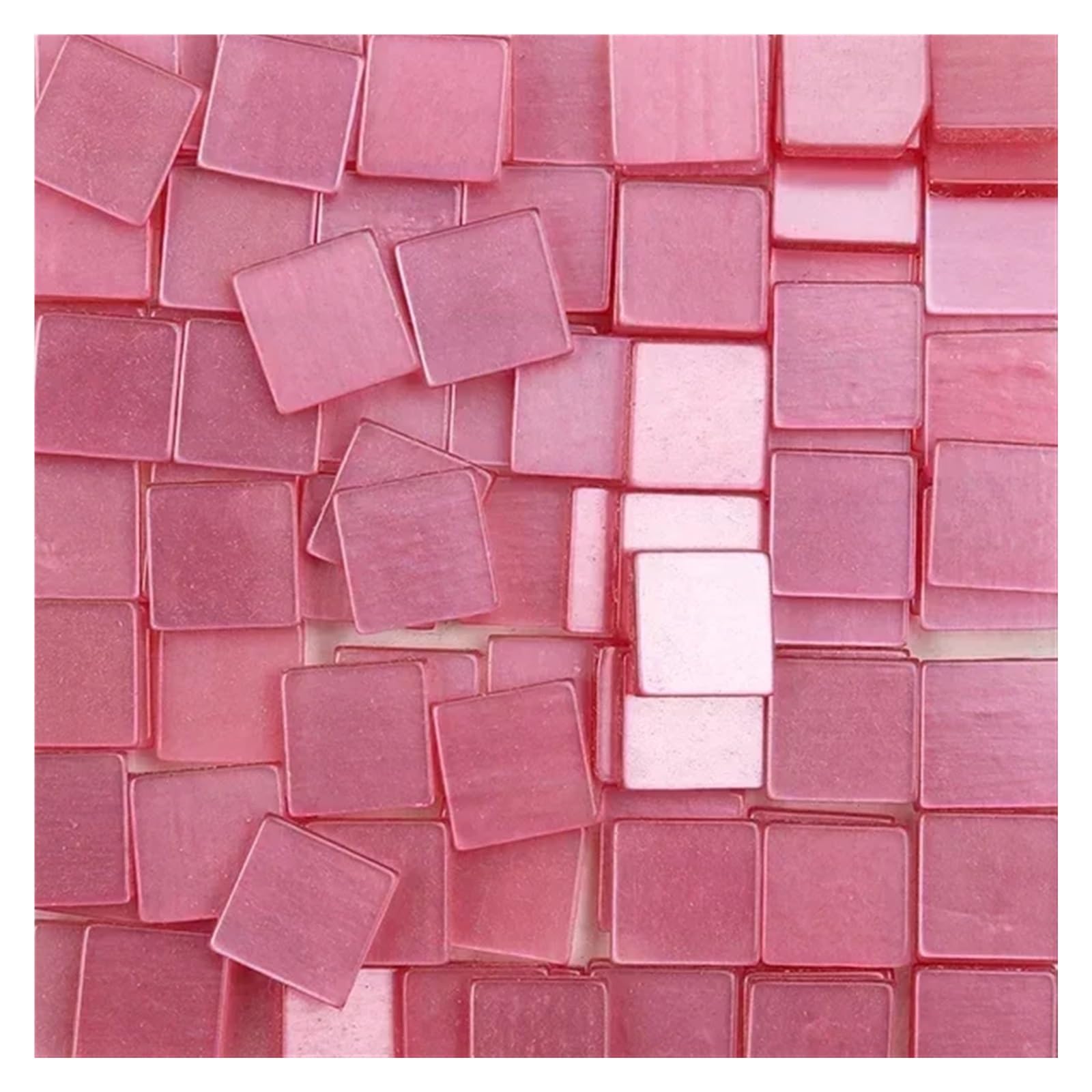 Ekalgretra Transparent Pink Mosaic Making Supplies 100Pcs 1Cm/0.39In Square Resin Mosaic Tiles 0.2Cm/0.08In Thickness Diy Colorful Crafts Materials(Transparent Pink)