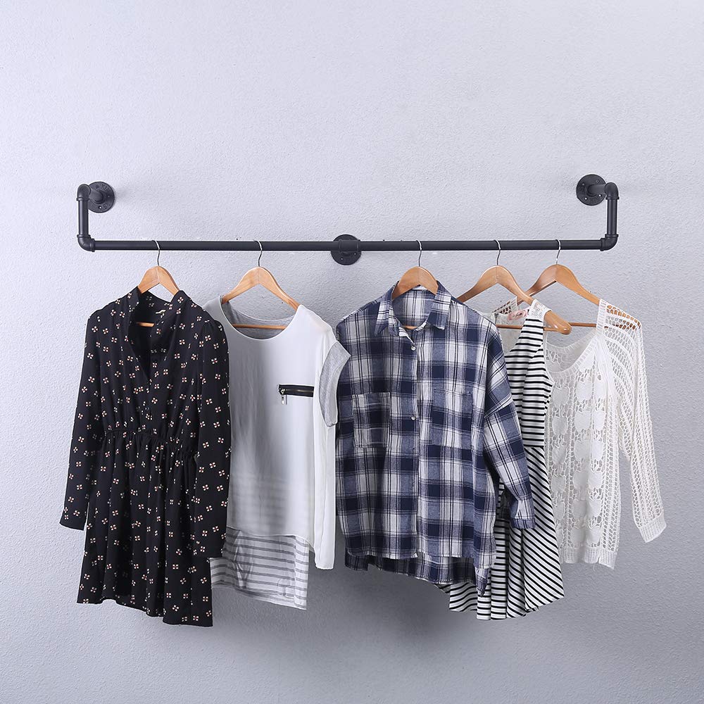 Buy Industrial Pipe Clothing Rack Wall Mounted,Vintage Retail Garment Rack Display Rack Cloths