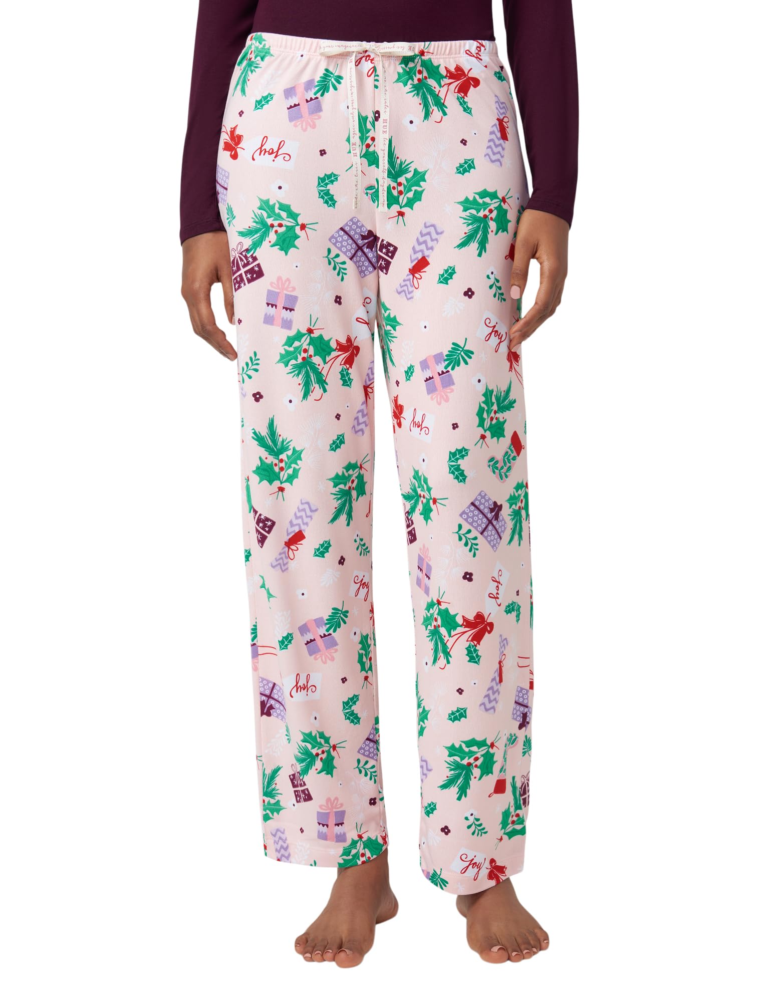 HUE womens Sleep and Lounge Pajama Separates, Christmas and Holiday Collection