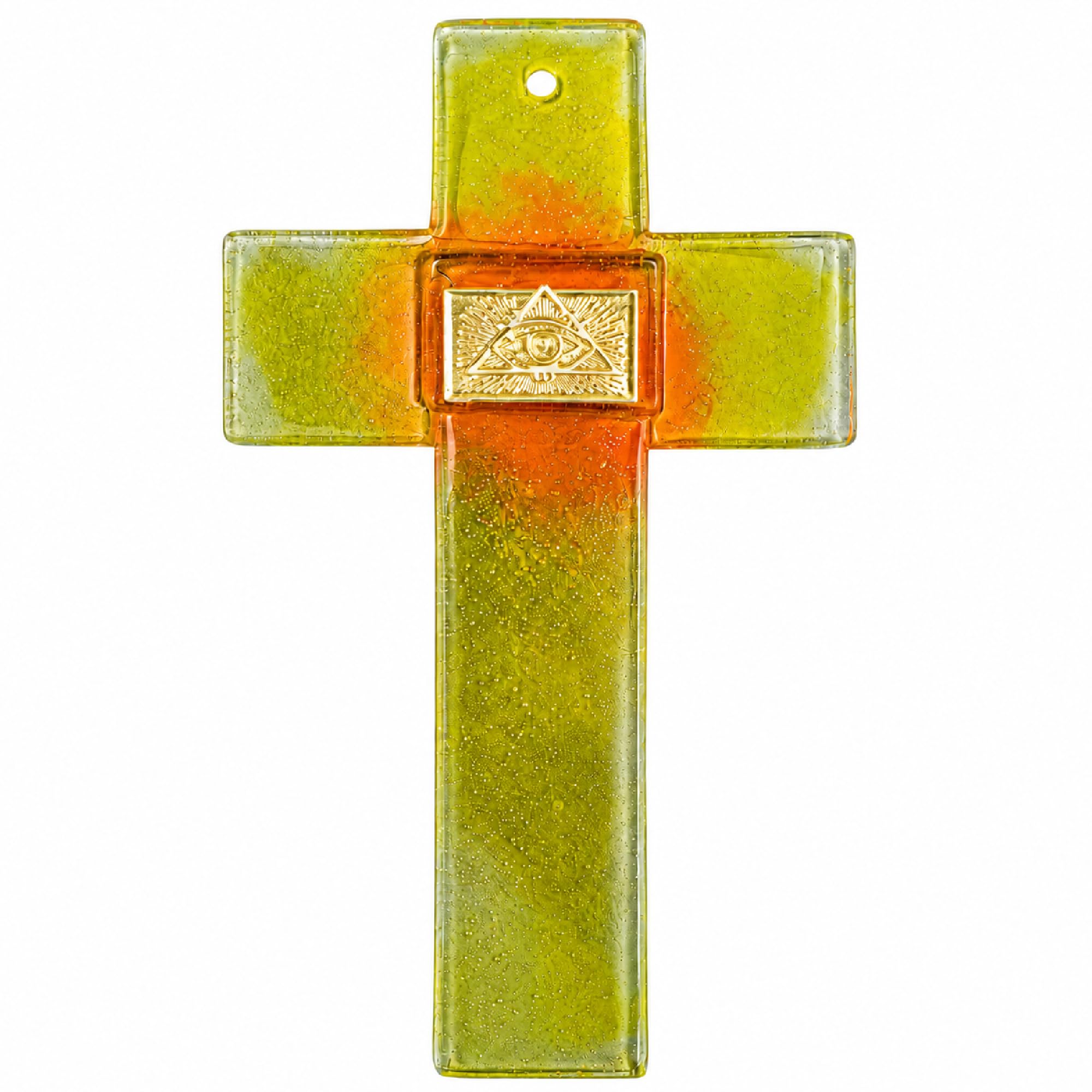 Lunexus Krzyż Ścienny z Kryształowego Szkła, 20x12 cm, Oko Opatrzności