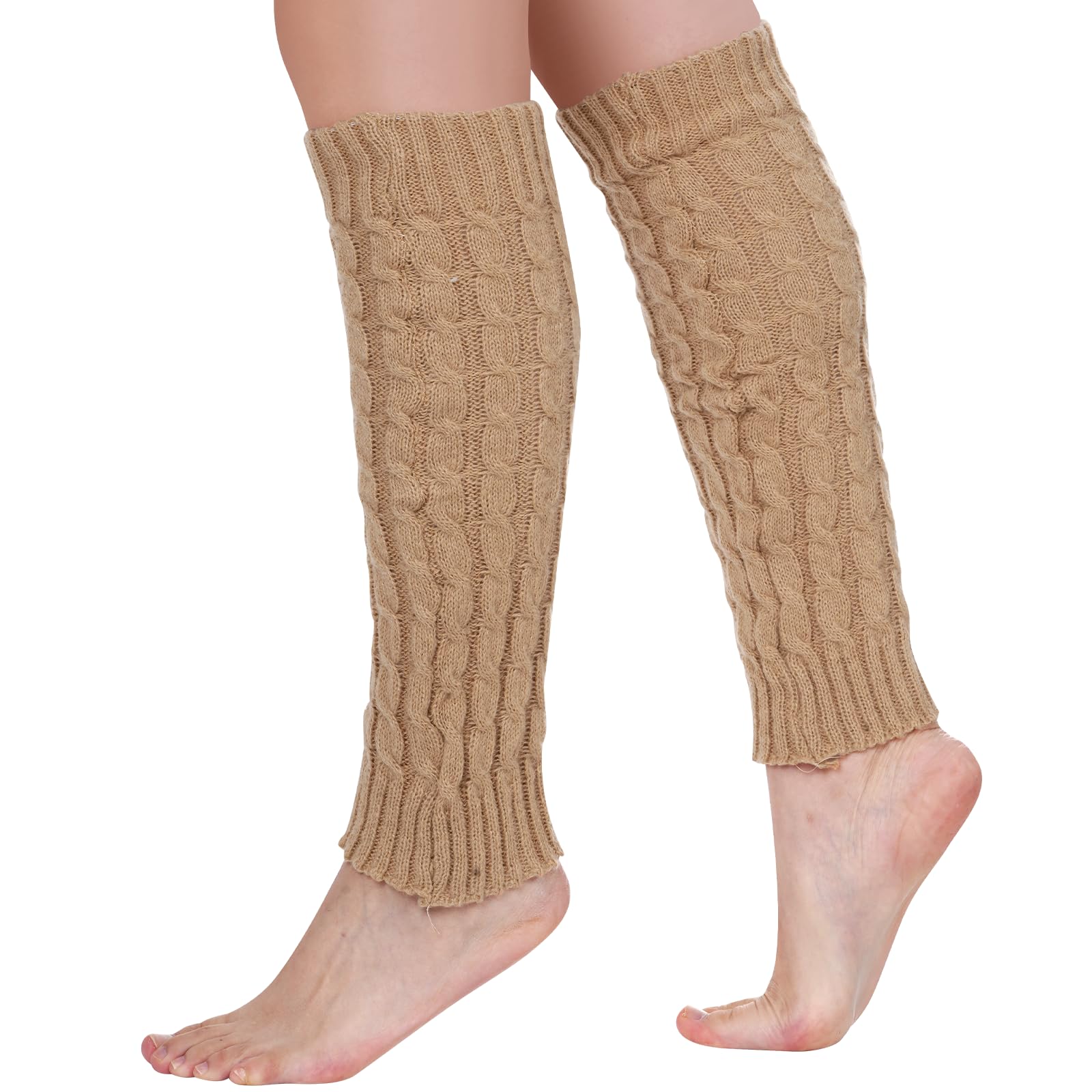 Leg Warmers for Women Cable Knit Warm Leg Warmers Long Socks for Ballet Dance and 80s Party