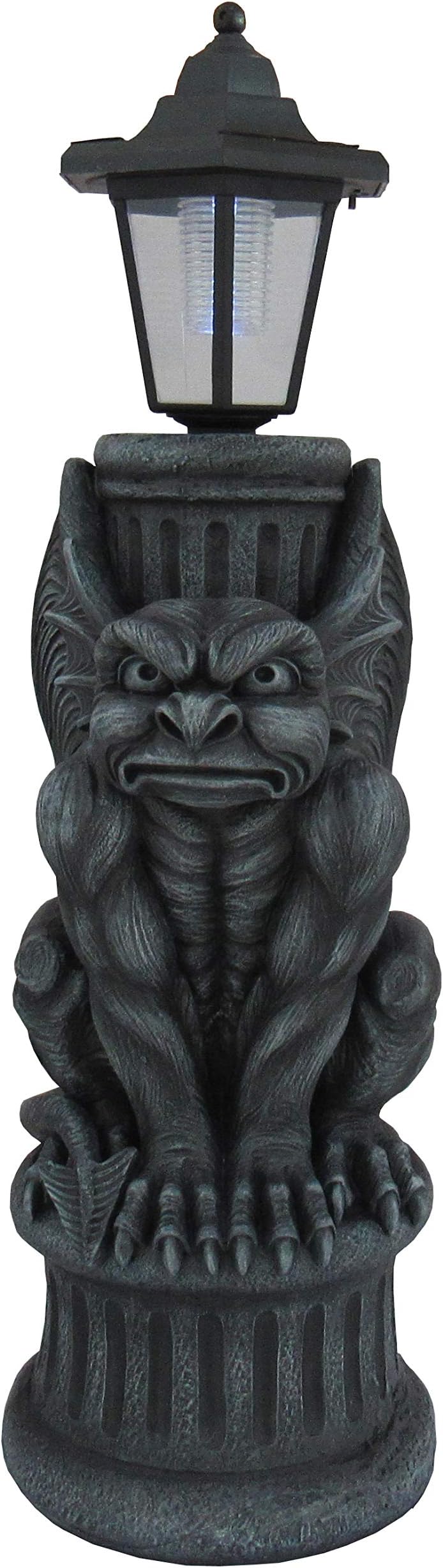DWK Glowing Grimace Guardian Gargoyle LED Solar Light - Majestic Gothic Decor Garden Statue - 20 Inches High - Adding Mystical Charm to Your Outdoor Sanctuary