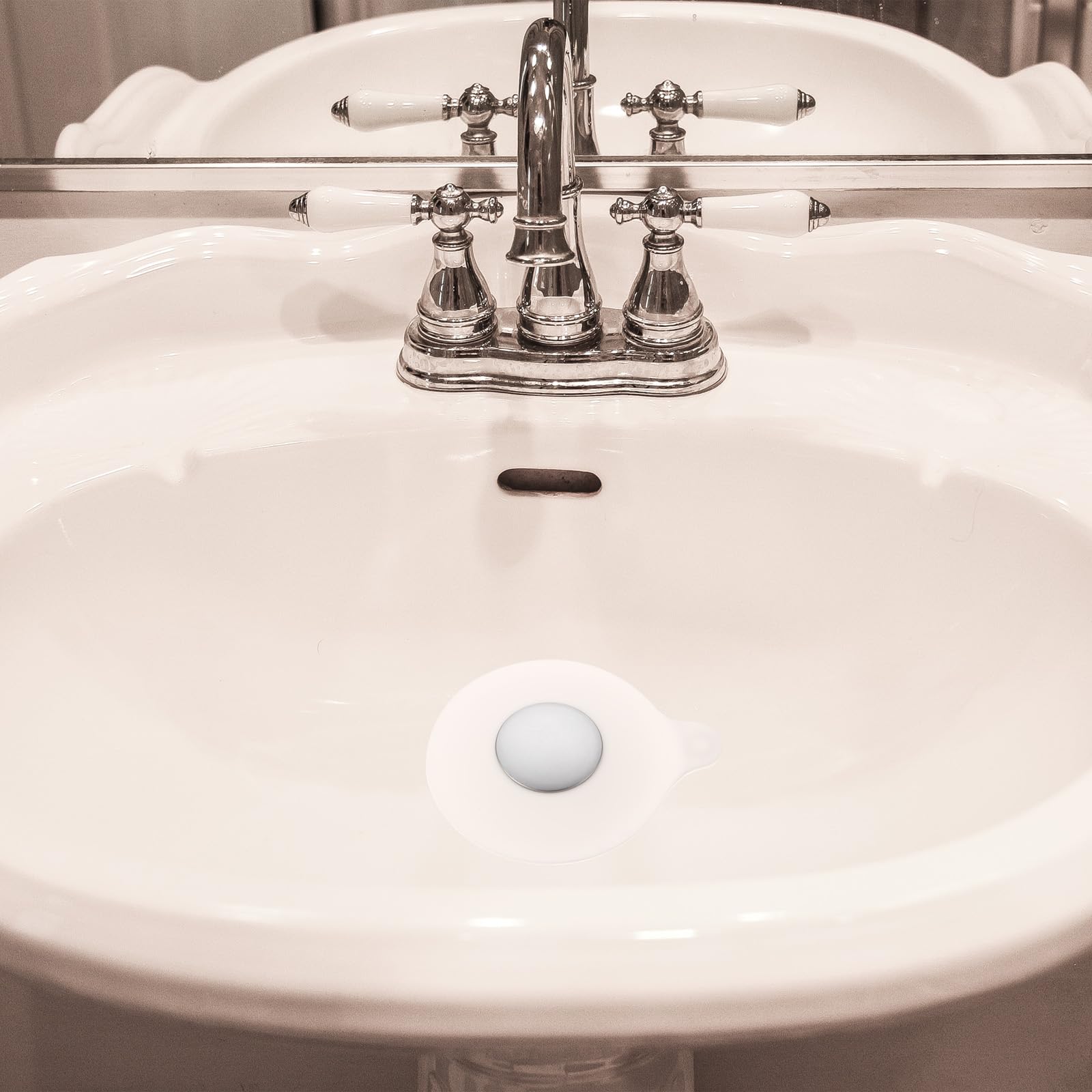 Grigio) Tappo per vasca da bagno conico in silicone, tappo in silicone
