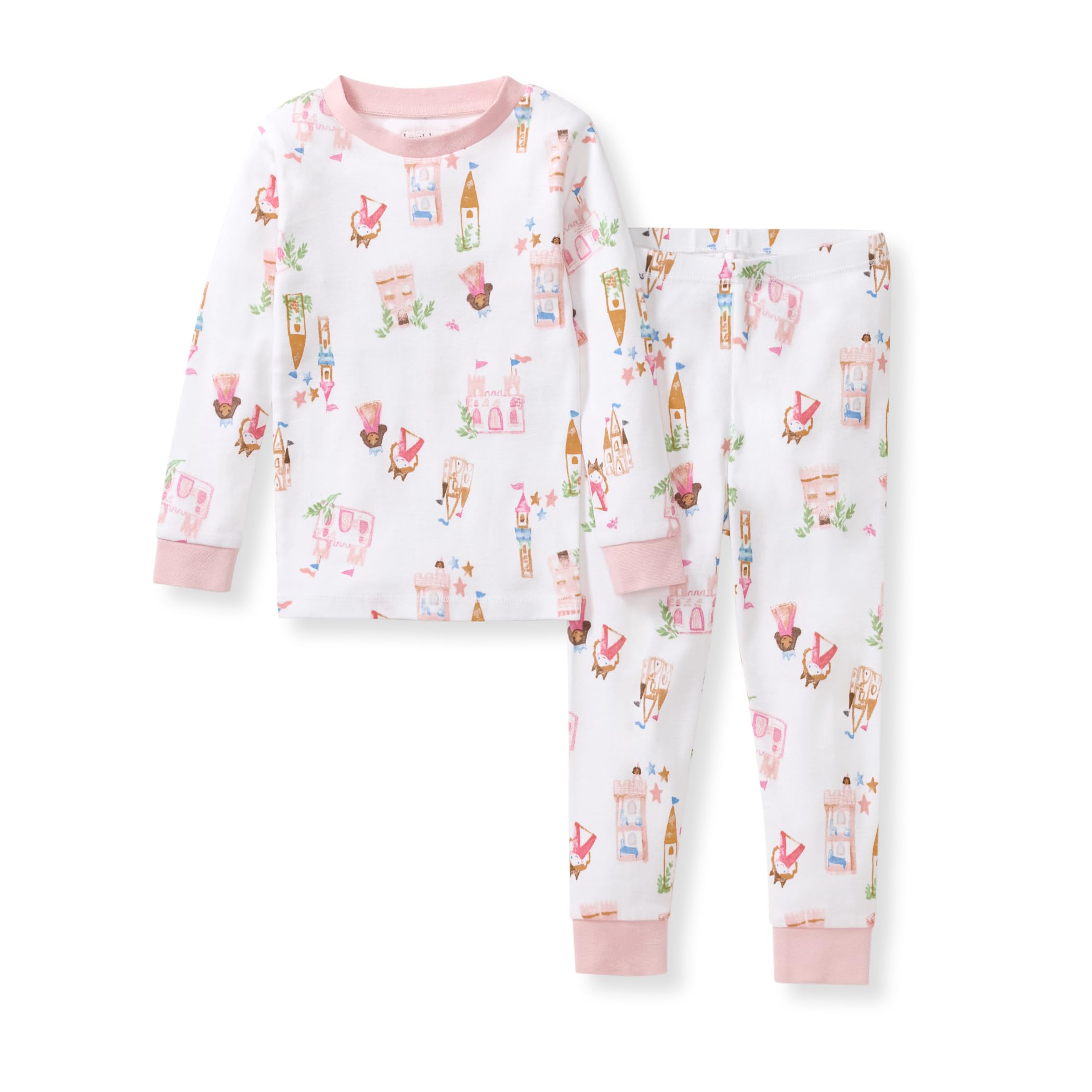 Burt's Bees Baby Girls' Pajamas, 2-Piece Long Sleeve Tee and Pants Organic Cotton PJ Set