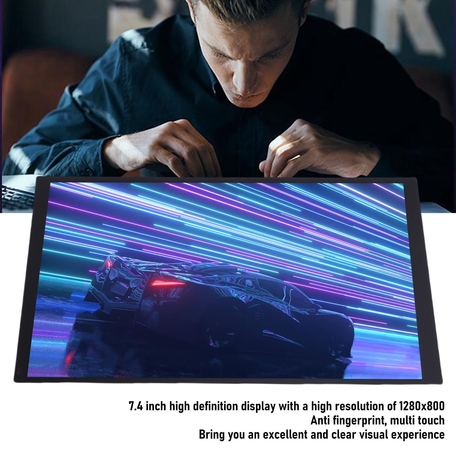 Reemplazo de la Pantalla OLED para Steam Deck, Kit de Conjunto de Digitalizador de Pantalla Táctil de 7.4 Pulgadas, Antihole Huella Digital