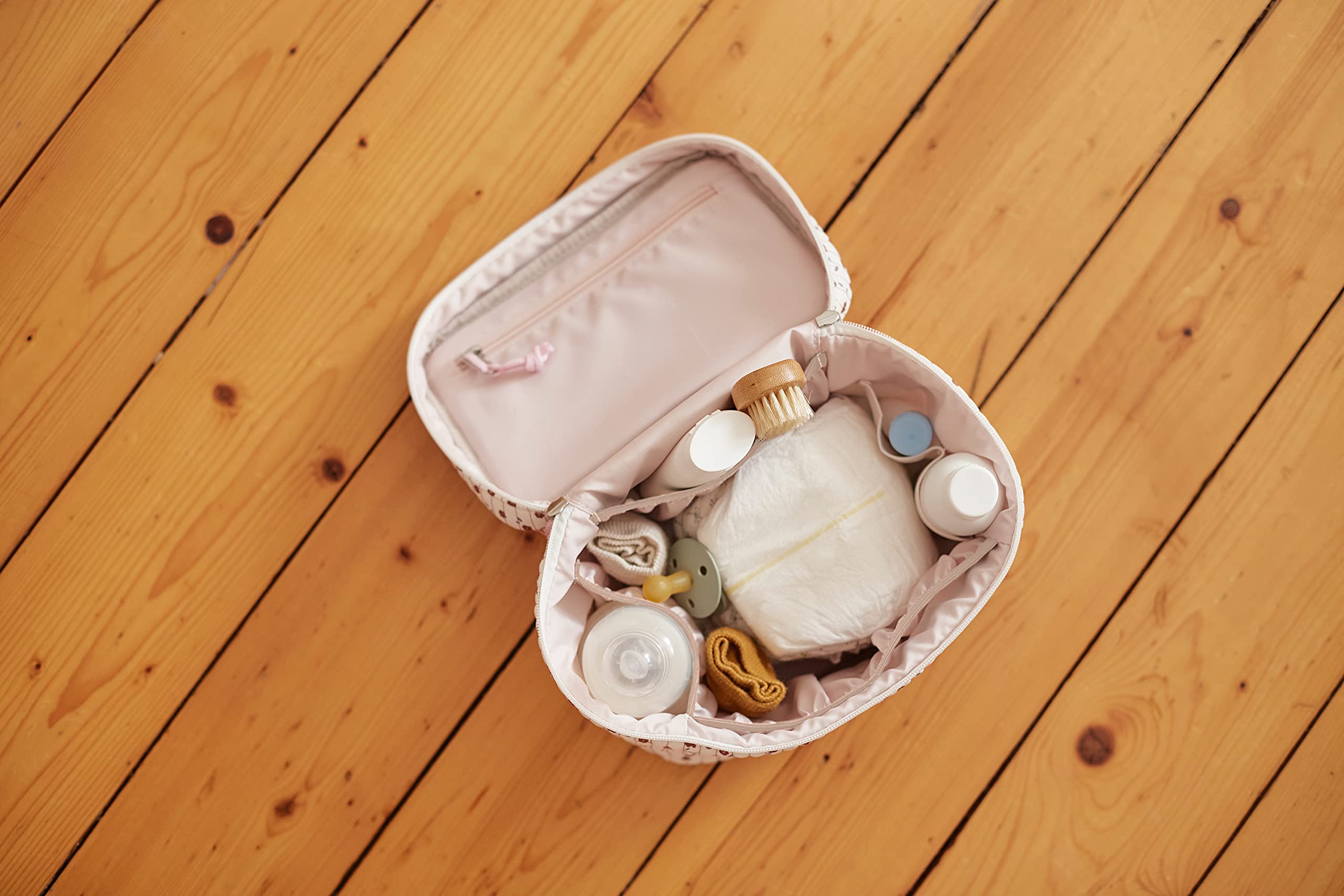 LÄSSIG Organizzatore per fasciatoio Organizzatore per pannolini da portare con sé/Casual Nursery Caddy To Go Flowers White