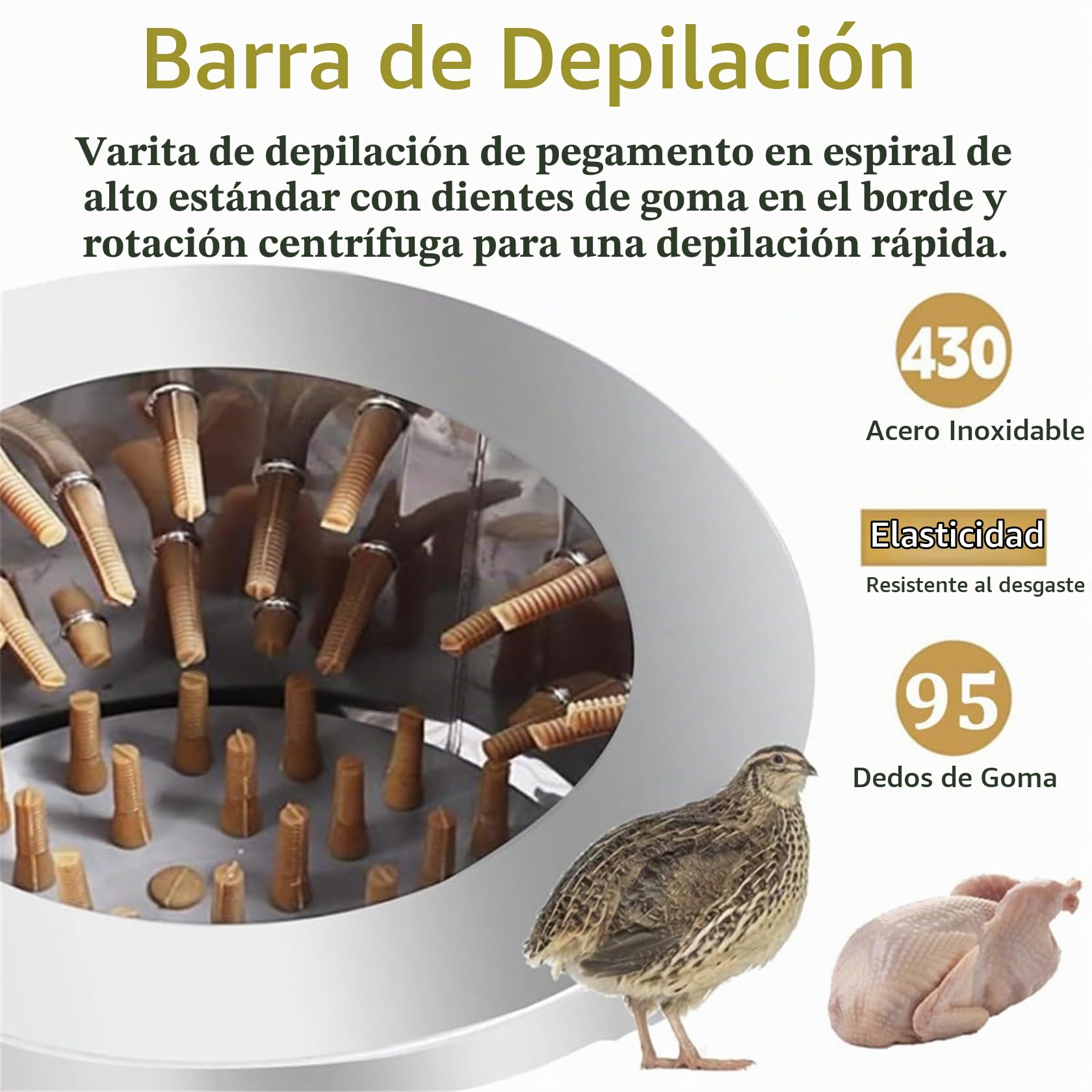 Máquina desplumadora automática de pollo, 210 W, para aves de corral, capacidad para 3-5 pollos, ideal para pollo, pato, pavo, codorniz