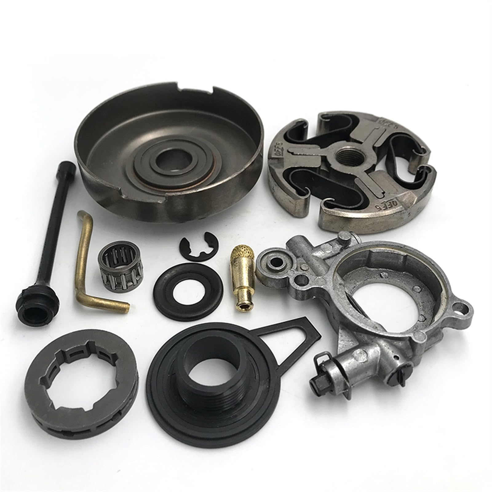 Filtr pompy oleju 3/8"-7T Zestaw zębatek ślimakowych bębna sprzęgła, do pił łańcuchowych Husqvarna, 362 365 371 372 Zestaw przekładni ślimakowej pompy oleju piły łańcuchowej