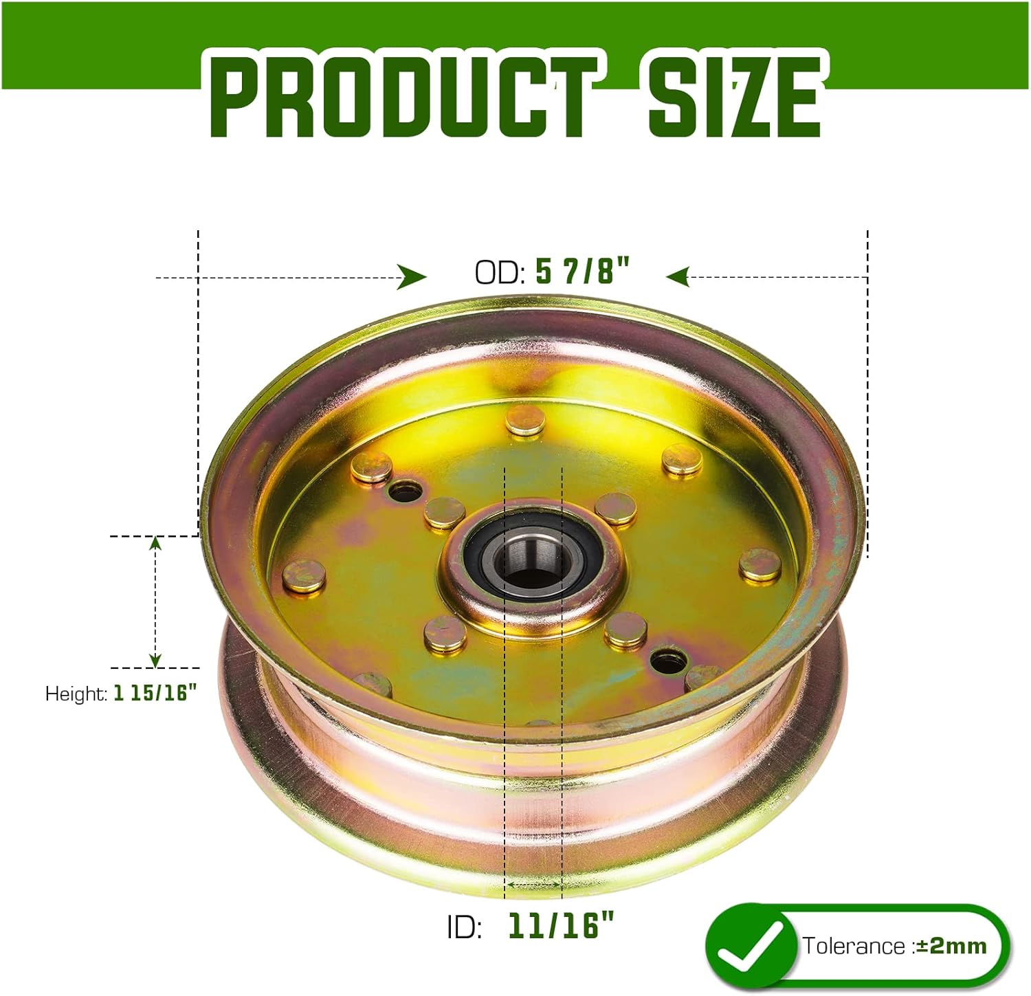 Flat Idler Pulley for Husqvarna GT 52XLS GTH 52XLS MZT 52 MZ 5424 RZ 5422 RZ 4623 YT 42XLS EZ 4220 EZ4824 589766102 539112196 539131148 539132728 3 Pack