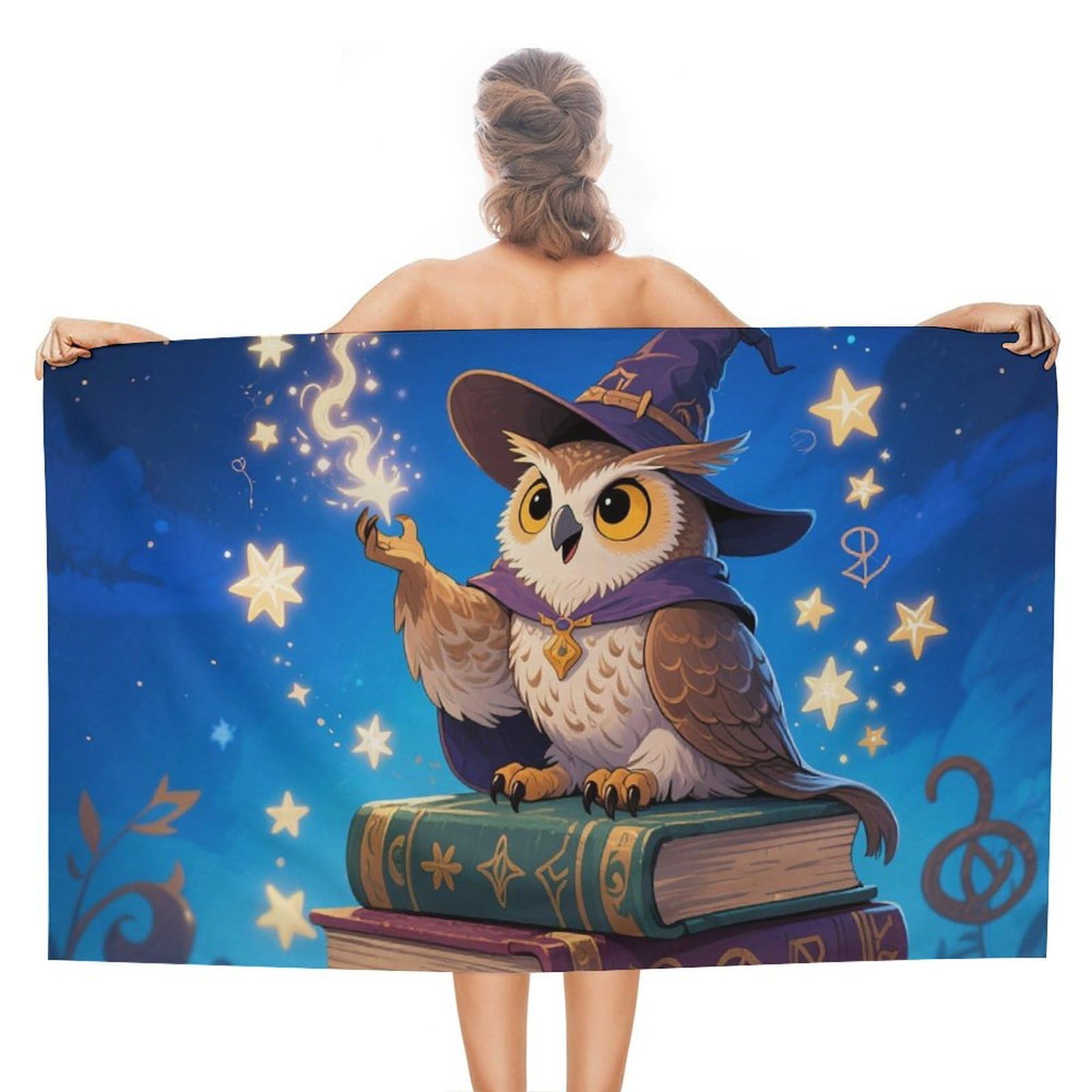 asbwuo Owl Beach Towels Extra Large Quick Dry Absorbent
