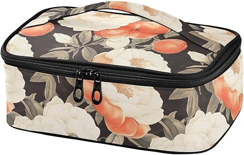 Miniatura 1 de KLL Pintado Vintage Peaches Blossoms diseñado bolsa de almuerzo niños picnic almuerzo caja aislada con asa almuerzo estilo cartera para hombre