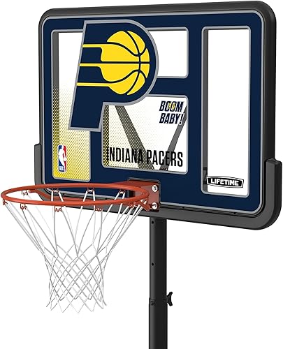 Vista 82 de Aro de basketball con sistema portable, de altura ajustable, tablero posterior de 44 pulgadas de Lifetime 1269 Pro Court.