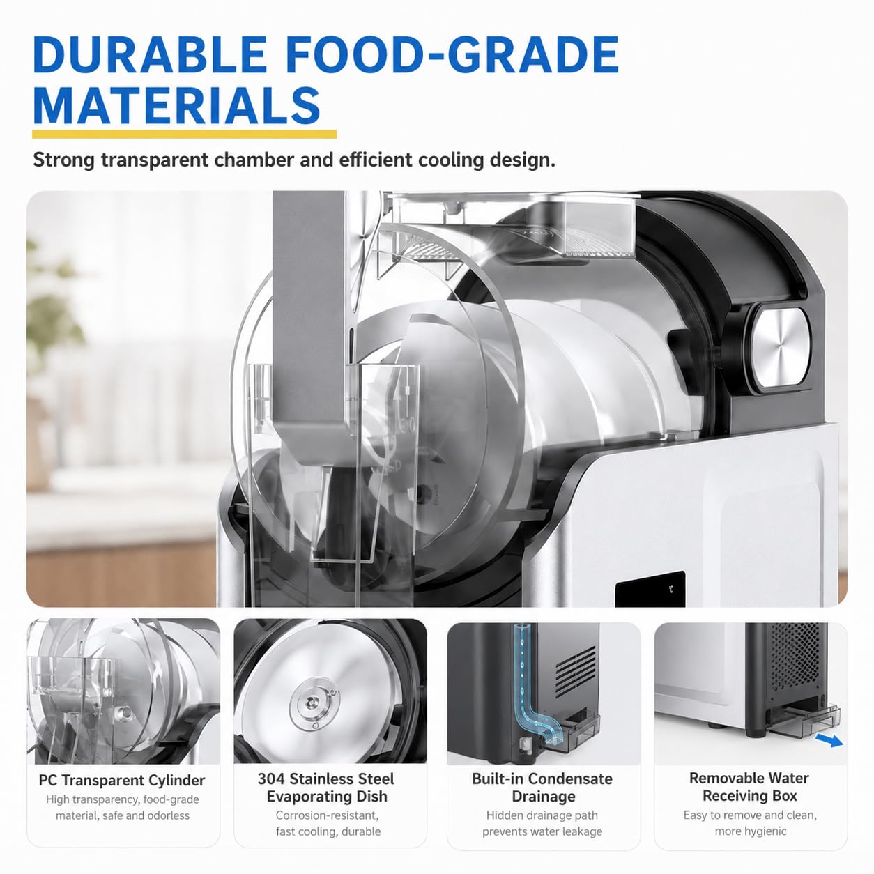 Creami Style Máquina De Granizados, 2L Bebidas Frías Para Hogar Y Café | 6 modos de bebidas, control táctil intuitivo, mantenimiento rápido, resultados café