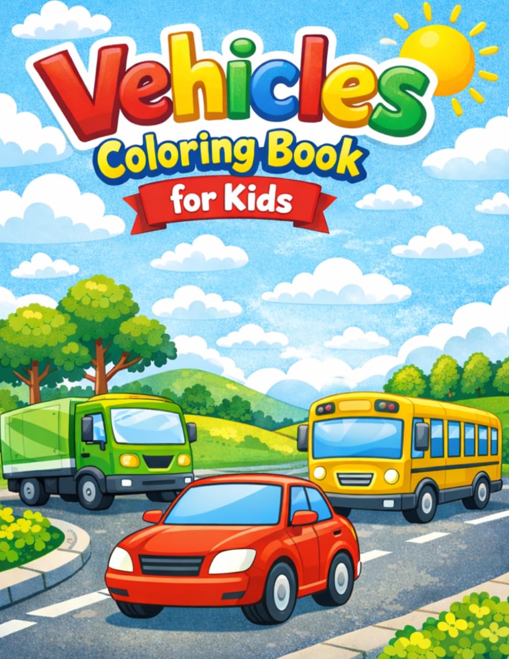 Fun Vehicles Coloring Book for Kids