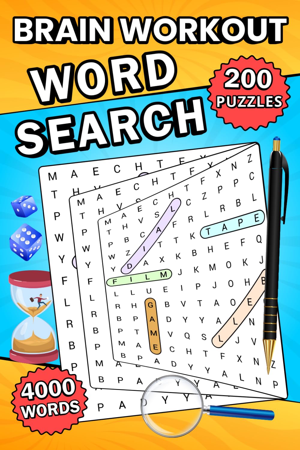 Brain Workout Word Search Large Print: 200 Puzzles & 4,000 Words – A Fun Brain Game Puzzle Book for Adults, Seniors & Teens | Large Print Word Searches to Boost Memory, Focus & Relaxation