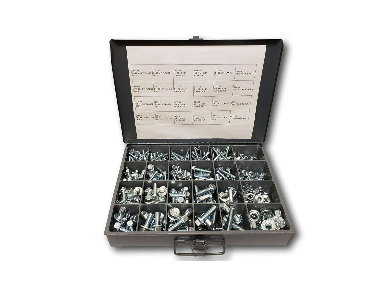 410 Pcs Hex Flange Bolt Grade 5 Zinc Serrated & Flange Nut Assortment