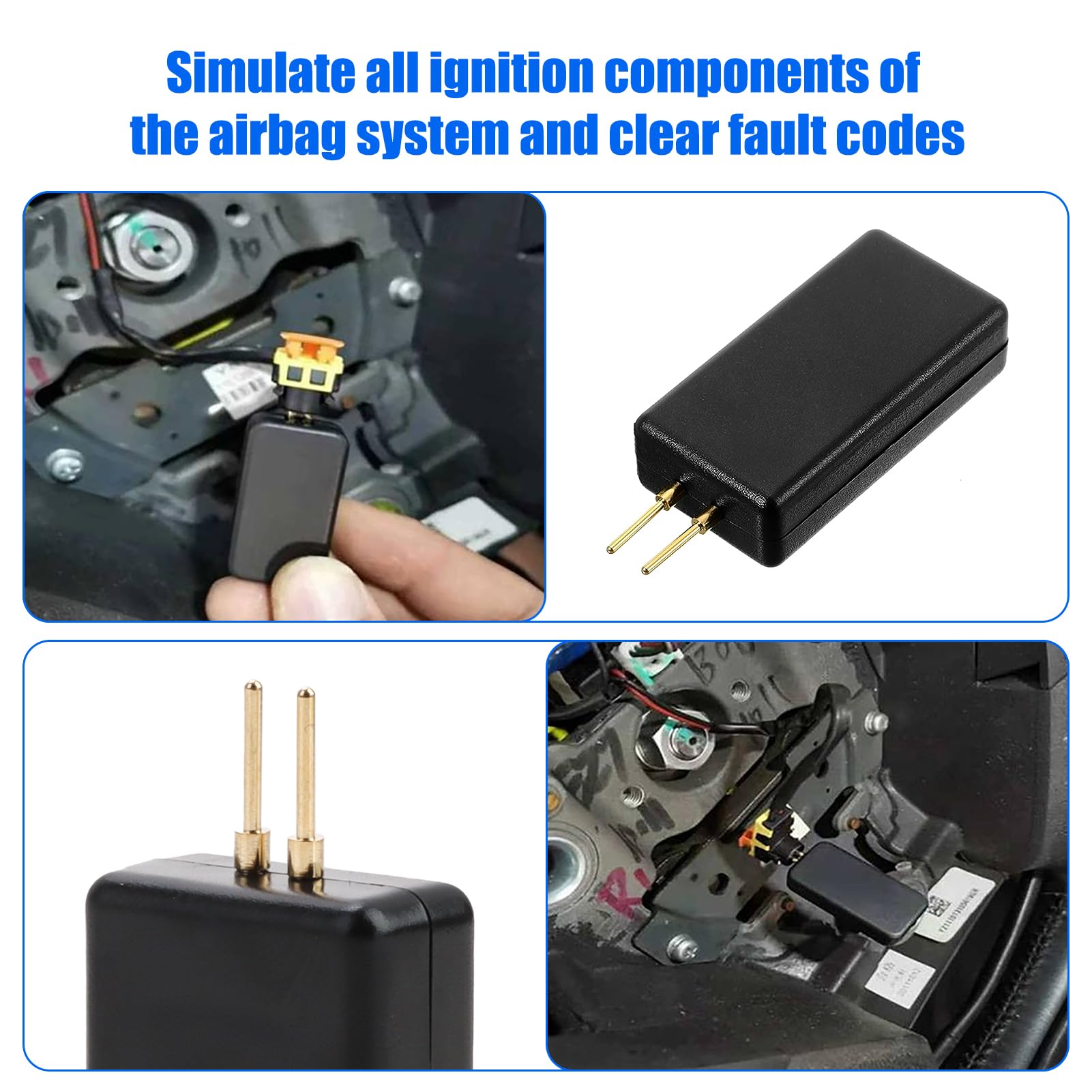 CmeRto Lot De 4 Simulateurs D'airbag SRS Universels Pour Voiture - Outil De Diagnostic De Réparation - Outil De Diagnostic Pour Simulateur D' Airbag - Instrument De Test Pour SUV, Camion