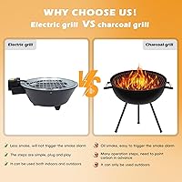 Vista 6 de Electric Grill Outdoor Indoor Cooking,Smokeless BBQ,Portable Removeable Grill, (YD330)