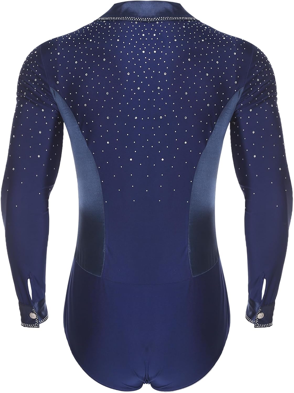 Linjinx Mens Latin Dance Leotard Tango Ballroom Ballroom Dance Shirt Rhinestone Figure Skating Bodysuit