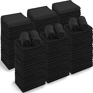 72 Pack Hand Towels,16 x 27 Inch Salon Towels Spa Towels for Facial Barber Towels Bleach Proof Towels Bulk for Gym, Spa, Hotel, Kitchen (Black)