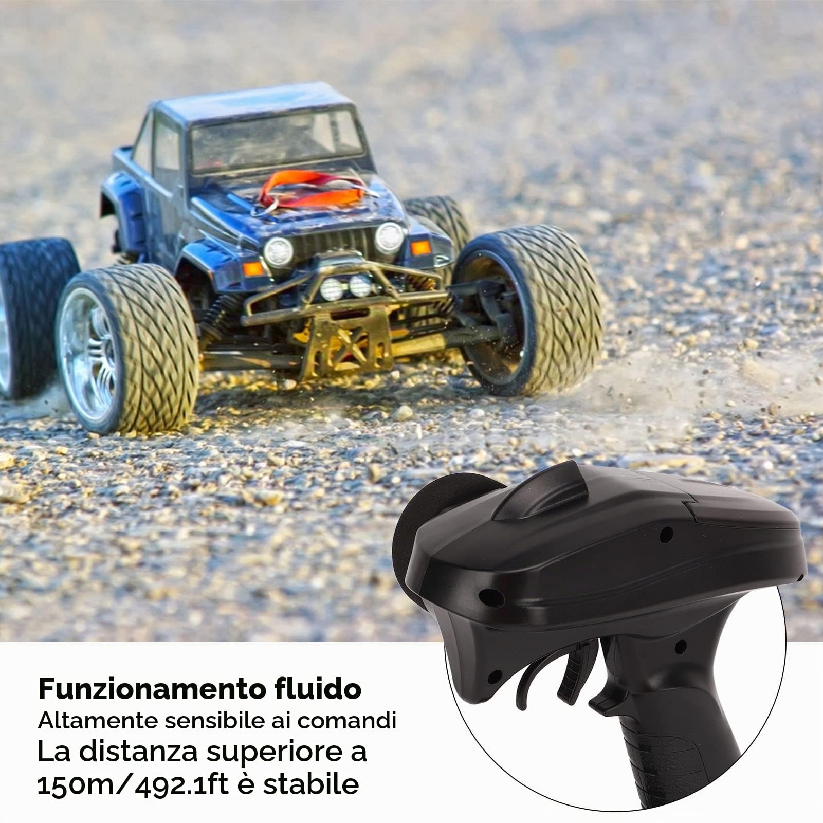 BuyWeek RC Trasmettitore e Ricevitore, Telecomando 2.4G 3 Canali Trasmettitore Radio per RC Barca Auto