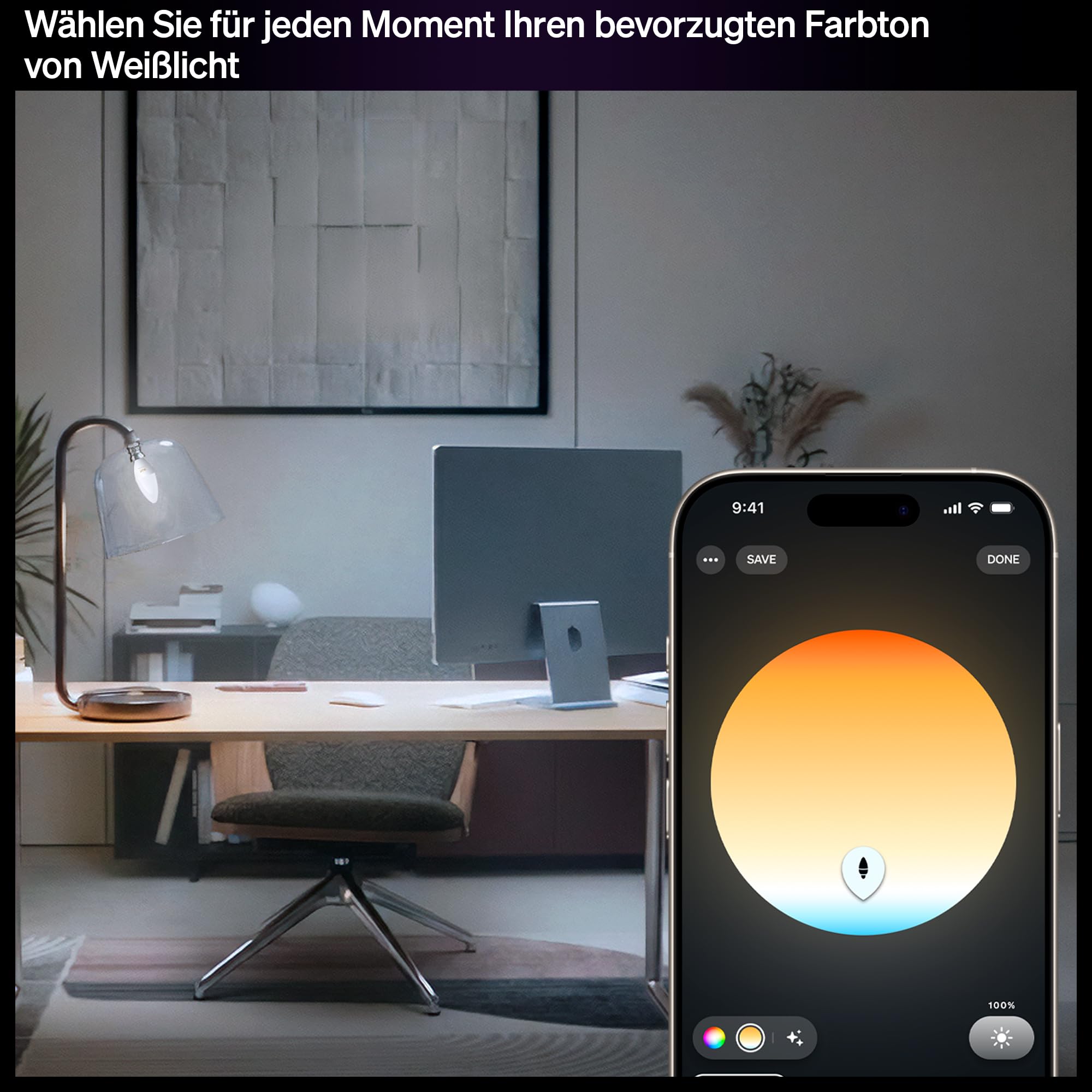 Philips Hue Smart LED-Kerzenlampe, B39, E14, 3er Pack, White Ambiance, Vollspektrumlicht 1.000 K–20.000 K, 500 lm, Extrem Niedrig Dimmbar, Alexa, Google Home, Apple Home