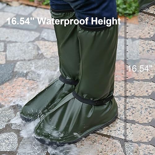 Miniatura 5 de Fundas impermeables para zapatos, reutilizables y plegables, con cremallera, antideslizantes, reflectores, equipo de lluvia para hombres y mujeres,