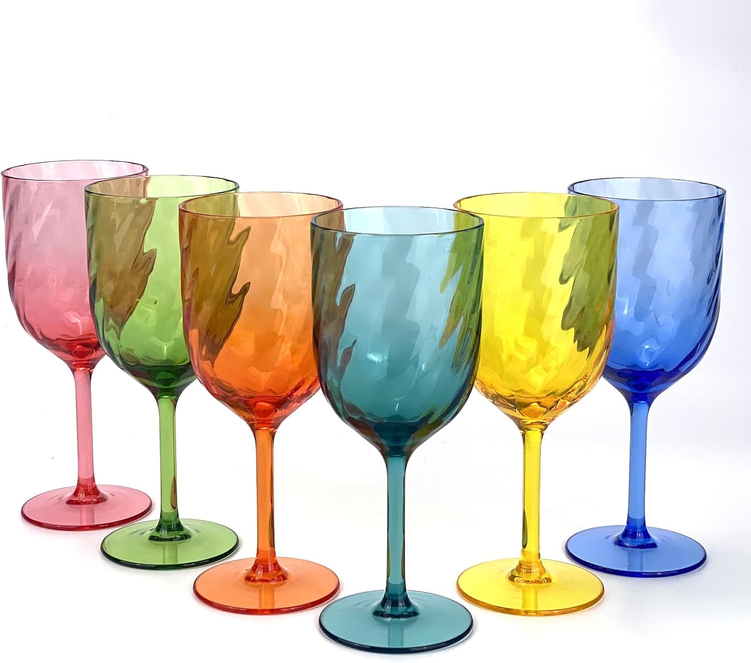 Yalin Set of 6 Unbreakable 12 oz Acrylic Plastic Wine and Water Tumbler Stackable Goblets. (Multicolor, 15 oz) - Image 7