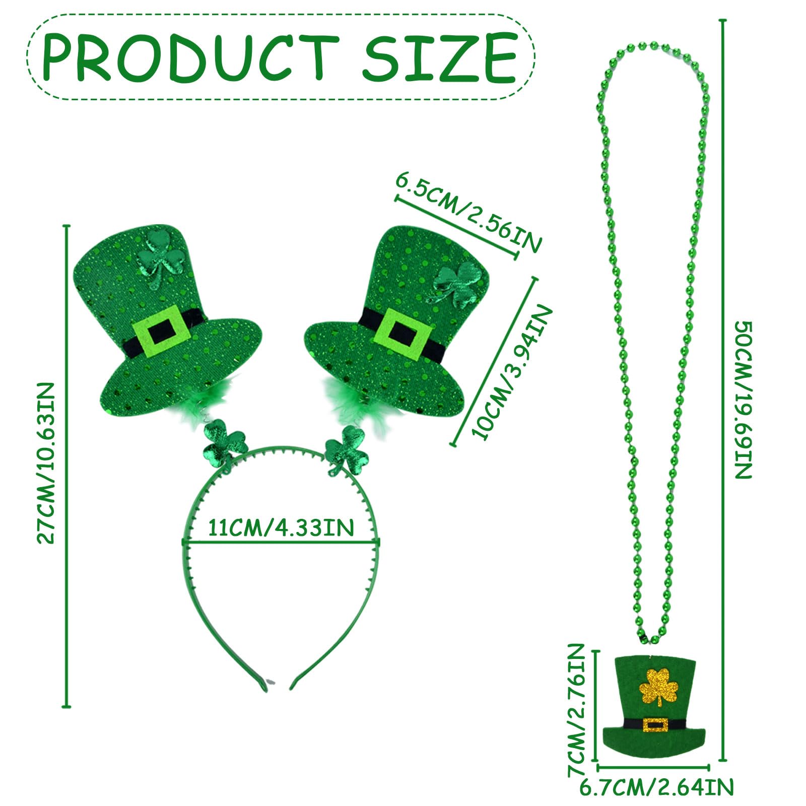 MUNSKT Irish Hat Head Bopper with Shamrock and Green, Hair Band Fancy Dress Adult Kids Party Accessory - Image 2