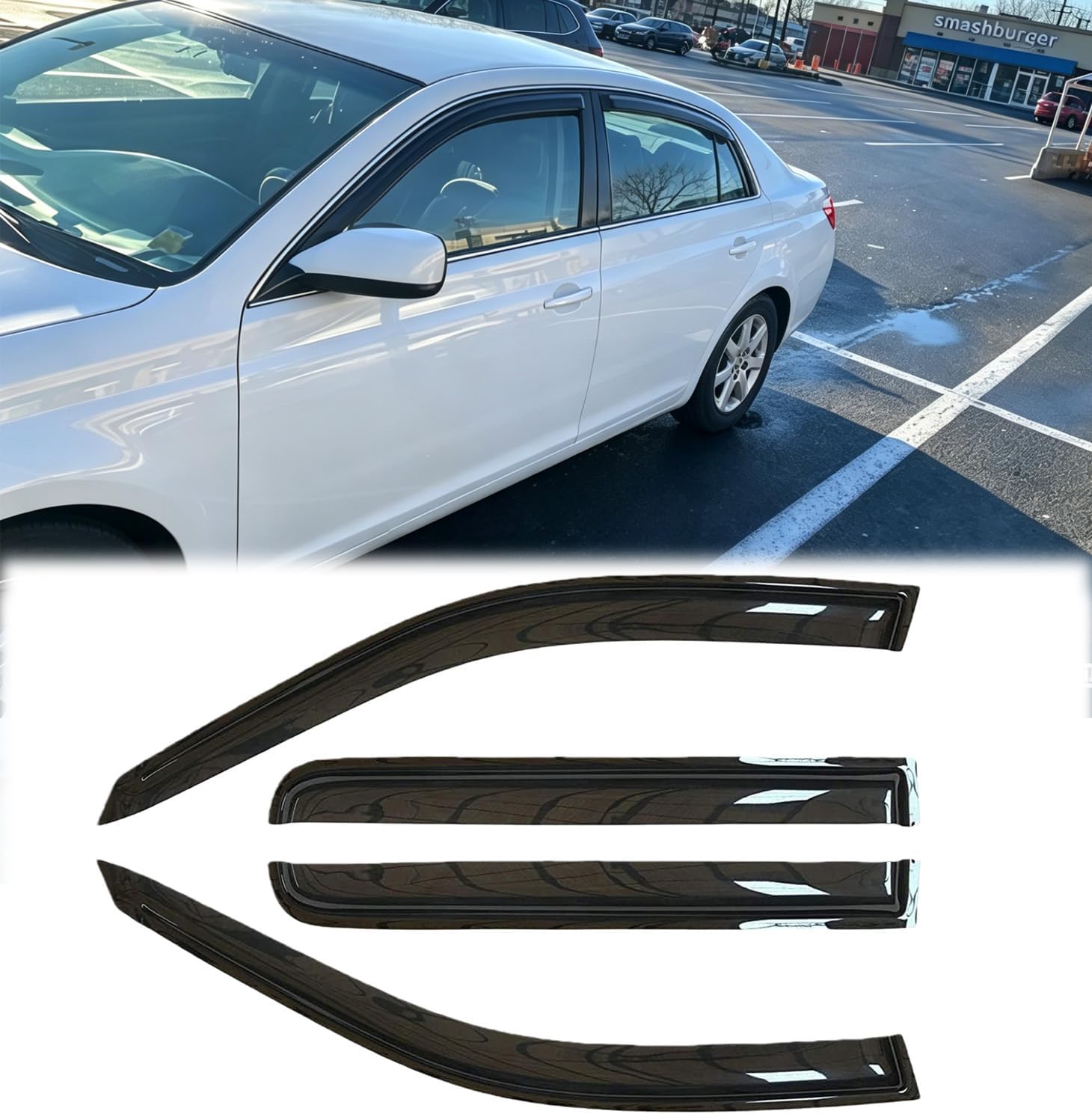 Rainproof Side Window Wind Deflectors for Ford Fusion 2013-2020, Tape-on Sun Rain Guard Sets,Nice Looking Window Visors for Cars,Vent Deflector for 13-20 Ford Fusion 94714
