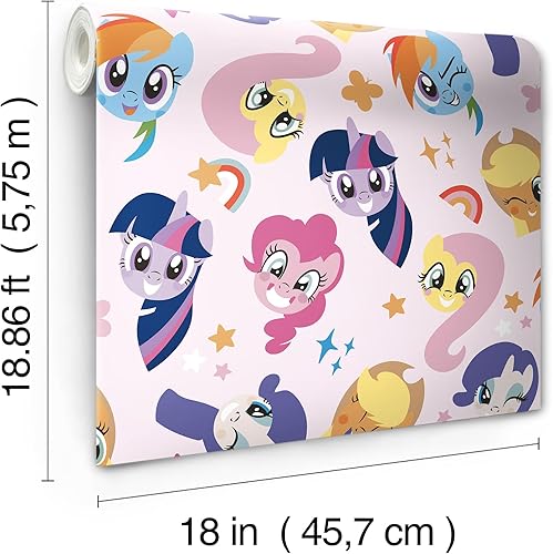 Miniatura 6 de RoomMates My Little Pony RMK12660RL - Papel tapiz para despegar y pegar, color rosa
