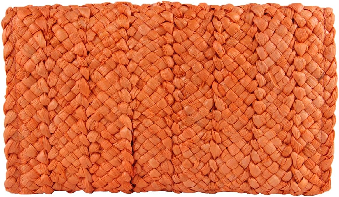 Women Straw Clutch Purse Handbag Straw Shoulder Bag Summer Beach Bag Woven Bag Envelope Purse Wallet - Image 2