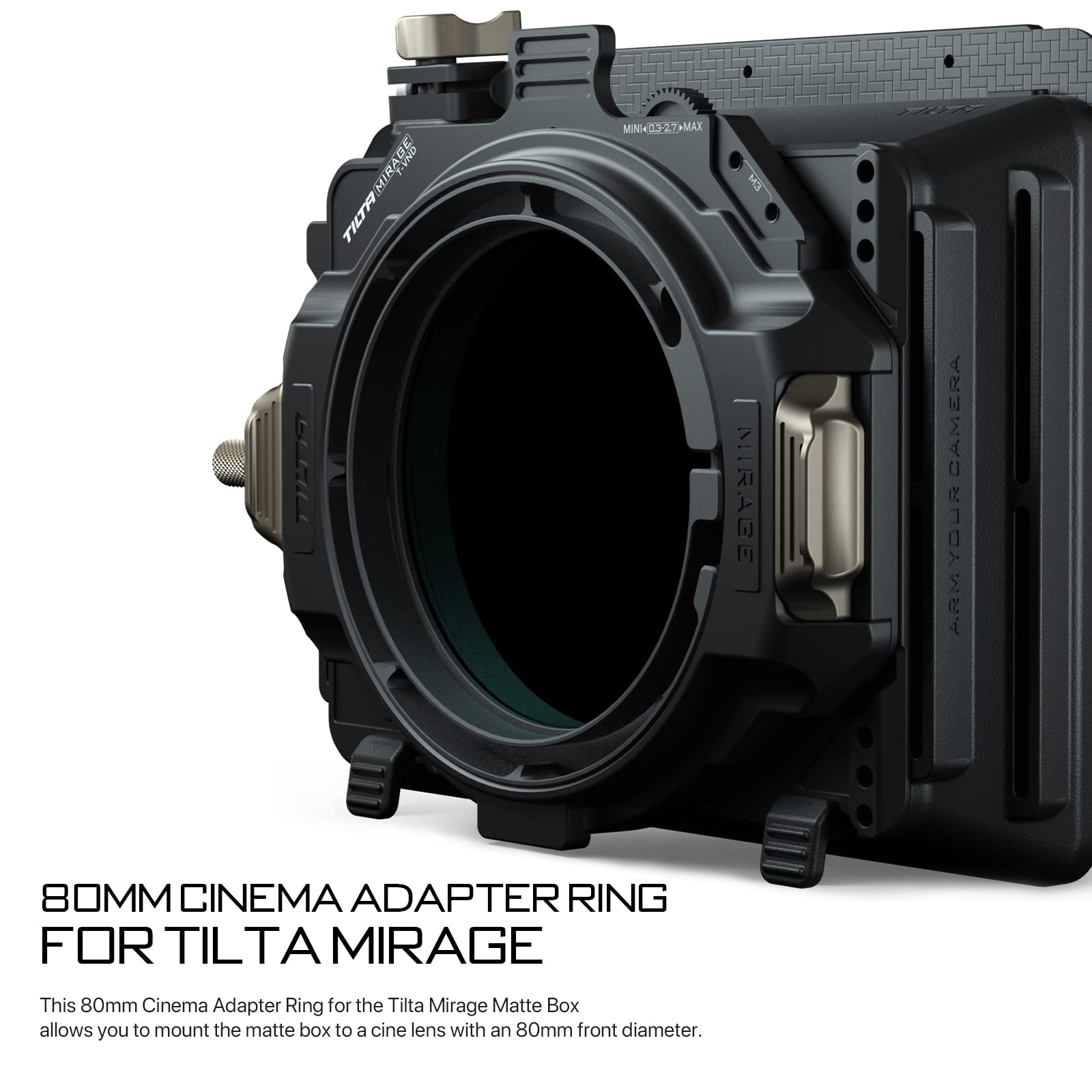 Tilta Bague d'adaptation de cinéma 80 mm pour Tilta Mirage Matte Box directement vers les objectifs compacts Cine léger MB-T16-C80