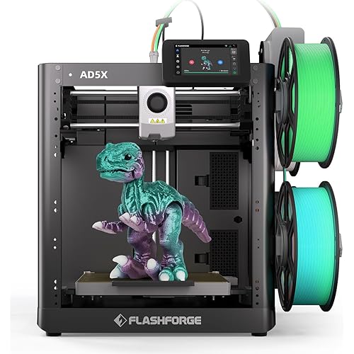 FLASHFORGE AD5X Multi-Material 3D Printer 4-Color Printing, 600mm/s Speed 1-Click Print with DIY IFS Creations, Full-Auto Calibration & Filament Backup, AD5X- Multi-Color Productivity Booster